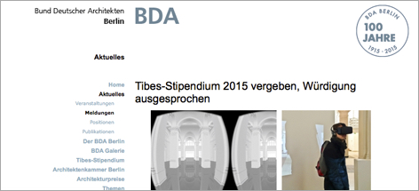 Tibes-Stipendium 2015 vergeben BDA Berlin